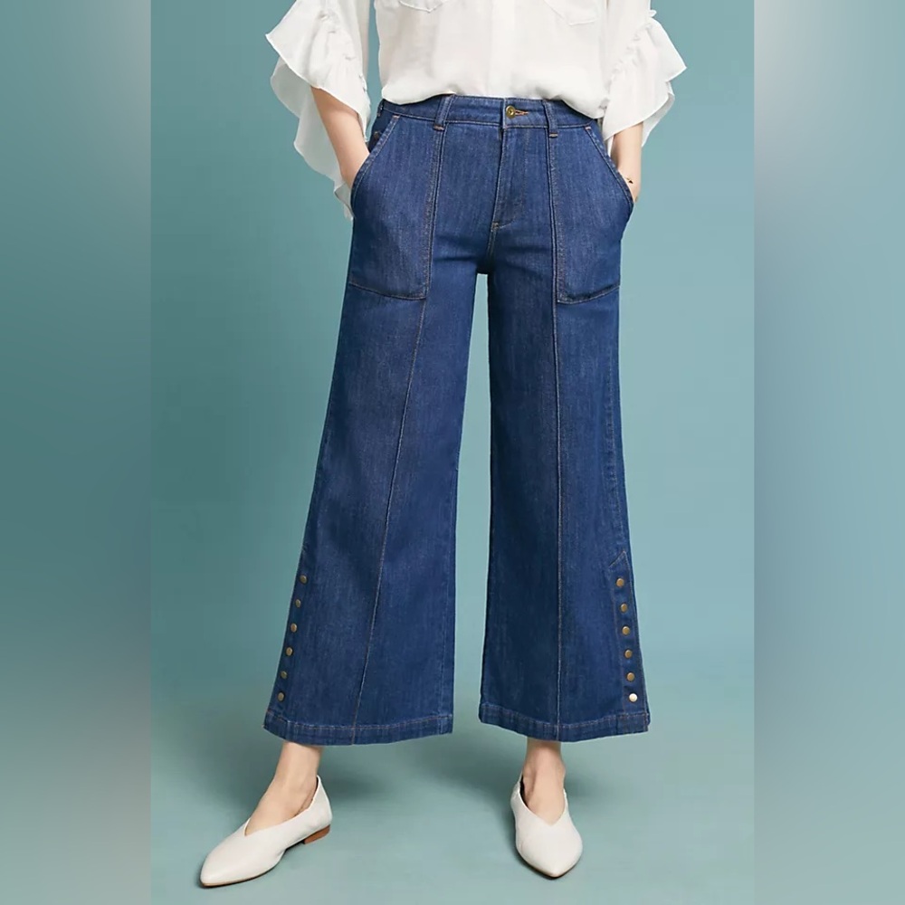 Anthropologie Pilcro High-Rise Cropped Wide-Leg Jeans